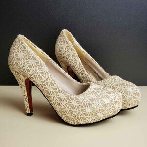 NEW Size 8/39 Glitter Heel Shoes